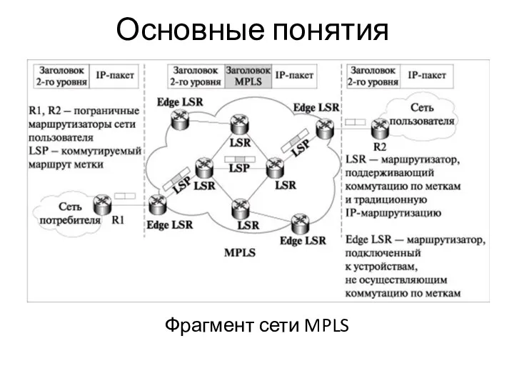 Основные понятия Фрагмент сети MPLS