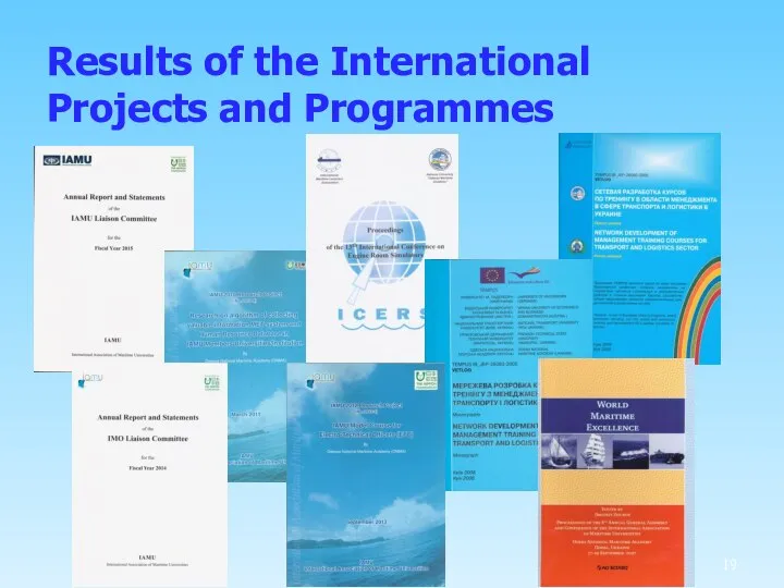 Results of the International Projects and Programmes