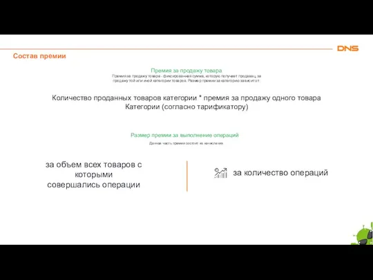 Премия за продажу товара Премия за продажу товара - фиксированная сумма,