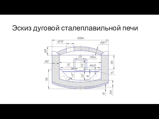 Эскиз дуговой сталеплавильной печи