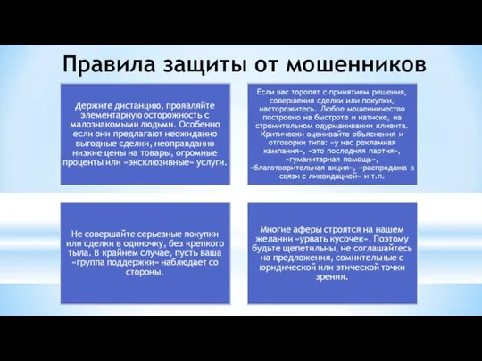 Правила защиты от мошенников