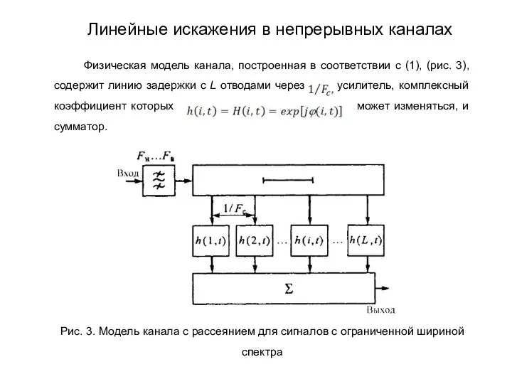 Физическая модель канала, построенная в соответствии с (1), (рис. 3), содержит