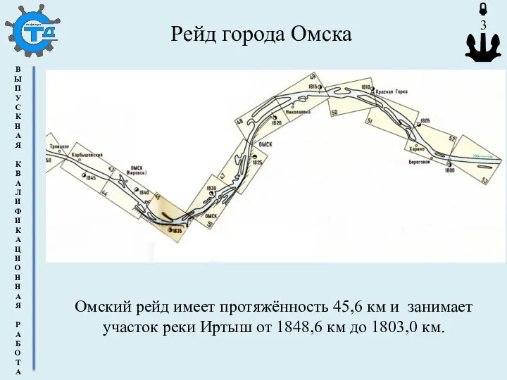 Рейд города Омска Омский рейд имеет протяжённость 45,6 км и занимает