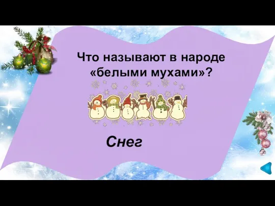 Снег Что называют в народе «белыми мухами»?