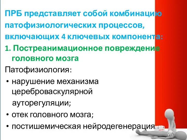 ПРБ представляет собой комбинацию патофизиологических процессов, включающих 4 ключевых компонента: 1.