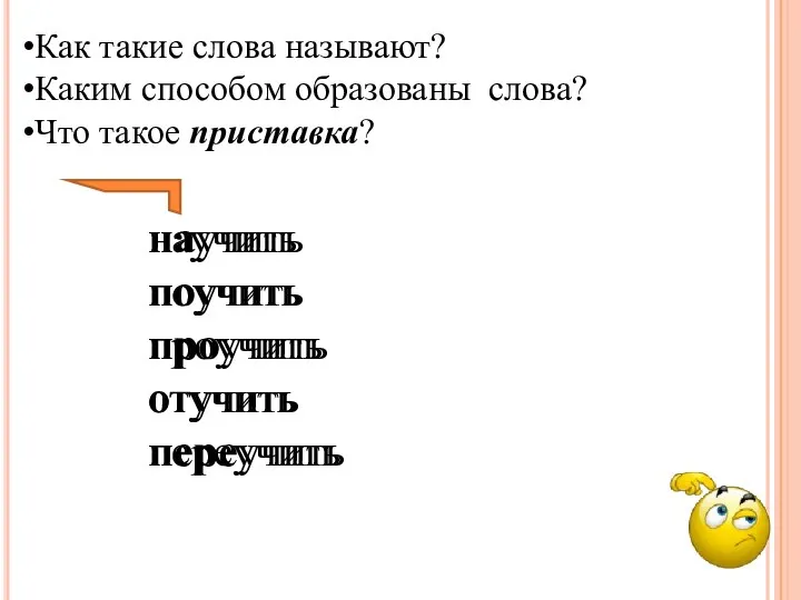 Как такие слова называют? Каким способом образованы слова? Что такое приставка?