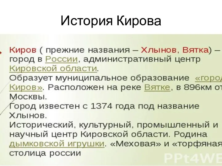 История Кирова