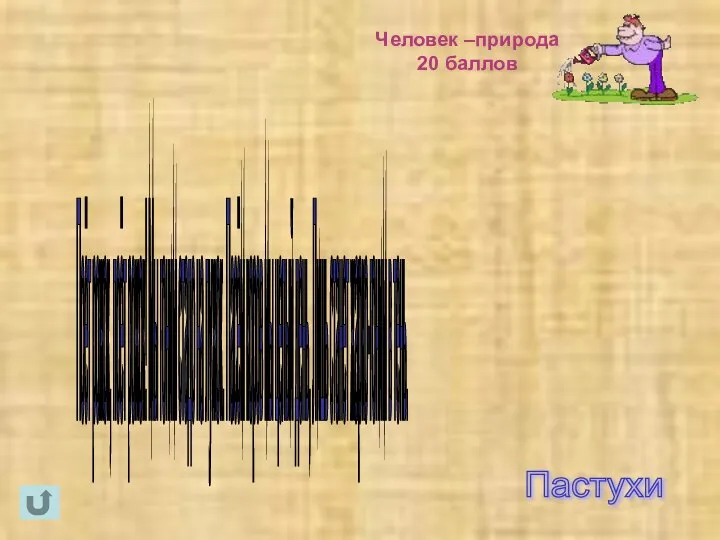 Человек –природа 20 баллов Поёт рожок, поёт рожок! Мы гоним стадо