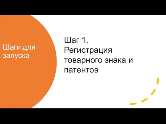 Шаги для запуска Шаг 1. Регистрация товарного знака и патентов