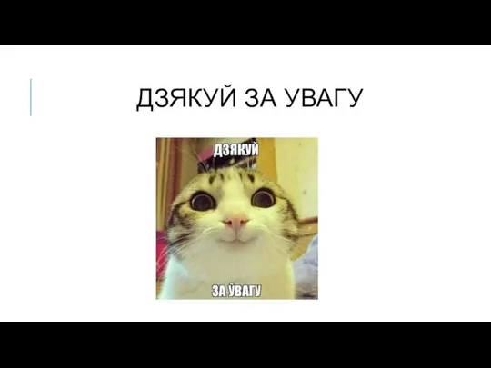 ДЗЯКУЙ ЗА УВАГУ