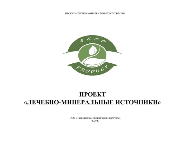 Лечебно-минеральные источники в Республике Башкортостан. Проект
