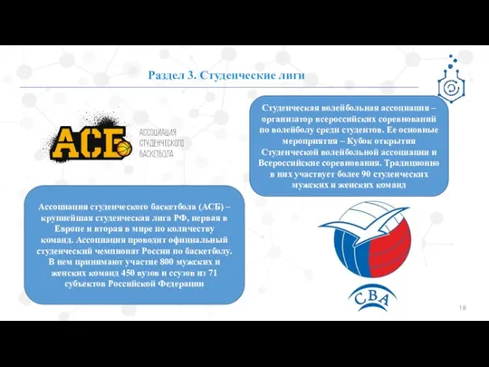 Раздел 3. Студенческие лиги Ассоциация студенческого баскетбола (АСБ) – крупнейшая студенческая