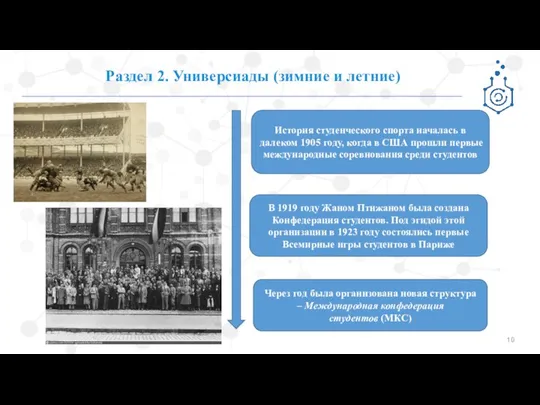 Раздел 2. Универсиады (зимние и летние) История студенческого спорта началась в