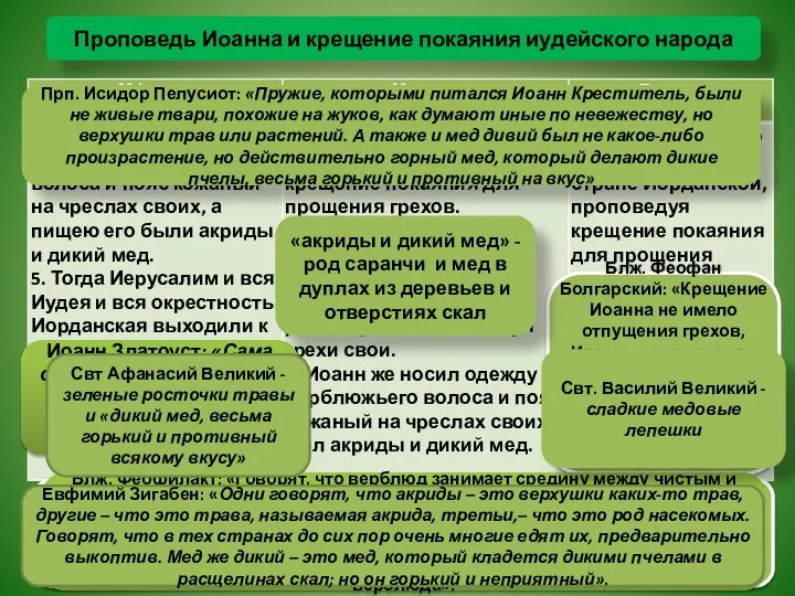 Проповедь Иоанна и крещение покаяния иудейского народа «во оставление грехов» -