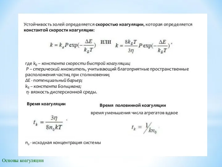 Основы коагуляции