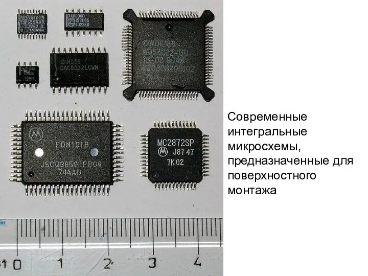 Современные интегральные микросхемы, предназначенные для поверхностного монтажа