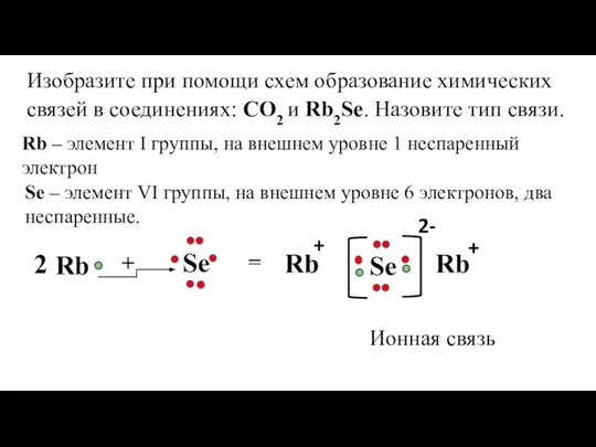 Изобразите при помощи схем образование химических связей в соединениях: CO2 и