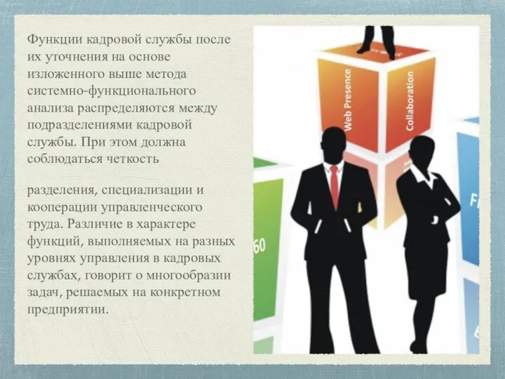 Функции кадровой службы после их уточнения на основе изложенного выше метода