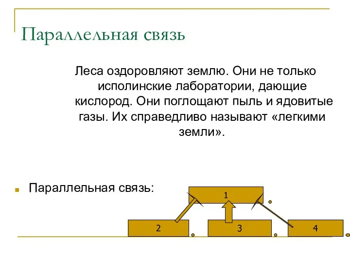 Параллельная связь Леса оздоровляют землю. Они не только исполинские лаборатории, дающие