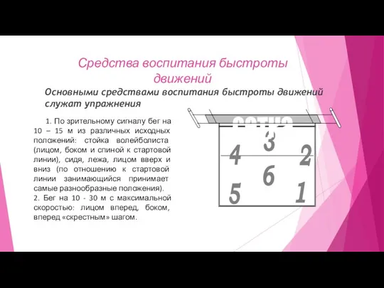 Средства воспитания быстроты движений Основными средствами воспитания быстроты движений служат упражнения