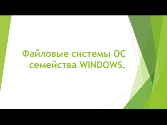 Файловые системы ОС семейства WINDOWS.