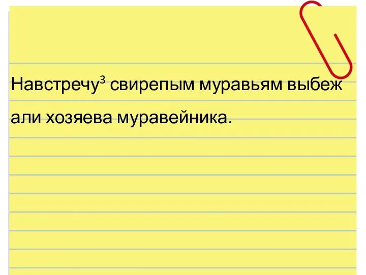 Навстречу3 свирепым муравьям выбежали хозяева муравейника.