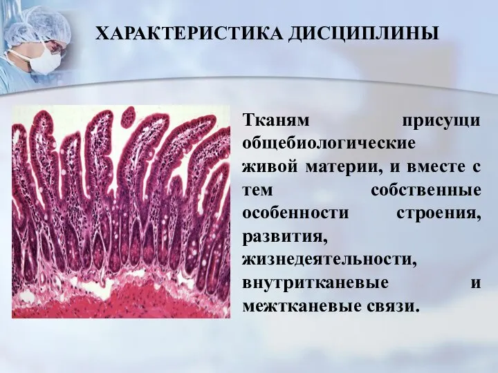 Тканям присущи общебиологические живой материи, и вместе с тем собственные особенности