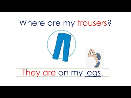 Where are my trousers? They are on my legs.