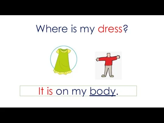 Where is my dress? It is on my body.