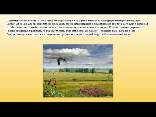 Современное понимание национальной белорусской идеи не ограничивается консолидацией белорусов в единую,