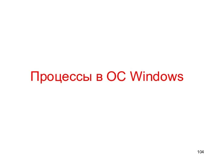 Процессы в ОС Windows