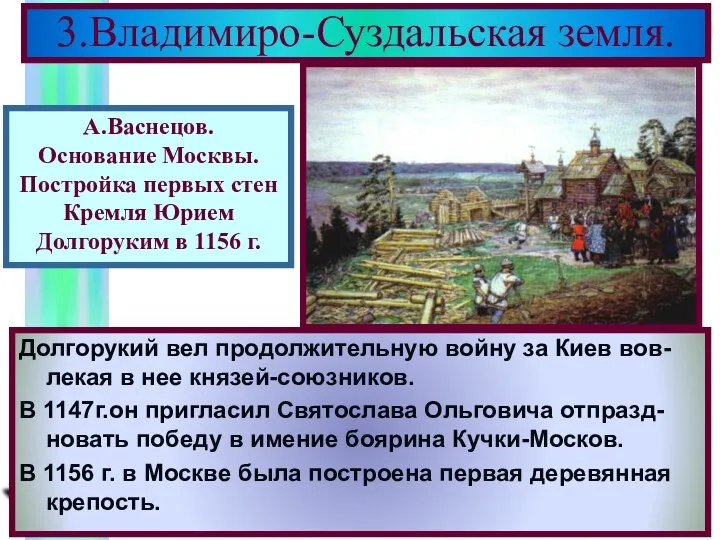 Долгорукий вел продолжительную войну за Киев вов-лекая в нее князей-союзников. В