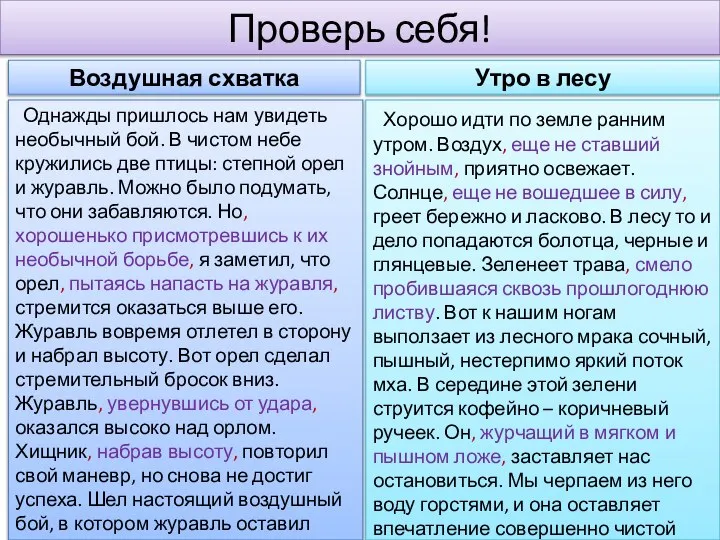 Проверь себя! Воздушная схватка Однажды пришлось нам увидеть необычный бой. В