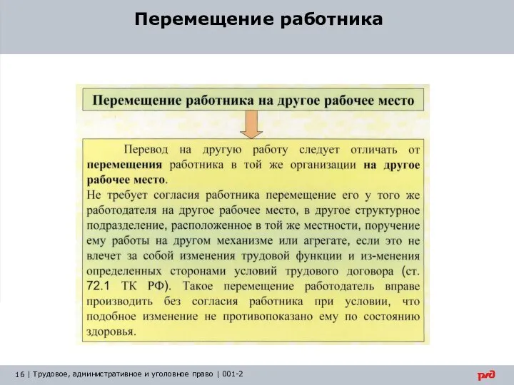 Перемещение работника