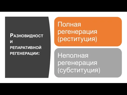 Разновидности репаративной регенерации: