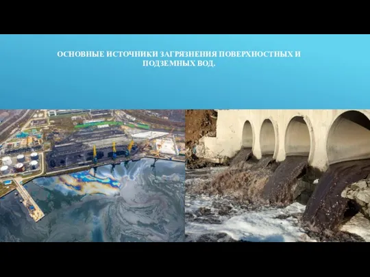 ОСНОВНЫЕ ИСТОЧНИКИ ЗАГРЯЗНЕНИЯ ПОВЕРХНОСТНЫХ И ПОДЗЕМНЫХ ВОД.