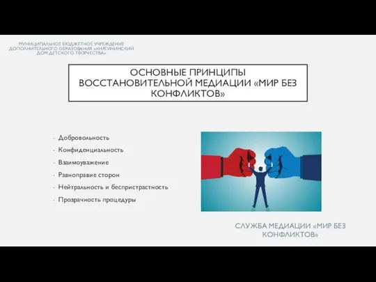 МУНИЦИПАЛЬНОЕ БЮДЖЕТНОЕ УЧРЕЖДЕНИЕ ДОПОЛНИТЕЛЬНОГО ОБРАЗОВАНИЯ «КНЯГИНИНСКИЙ ДОМ ДЕТСКОГО ТВОРЧЕСТВА» Добровольность Конфиденциальность