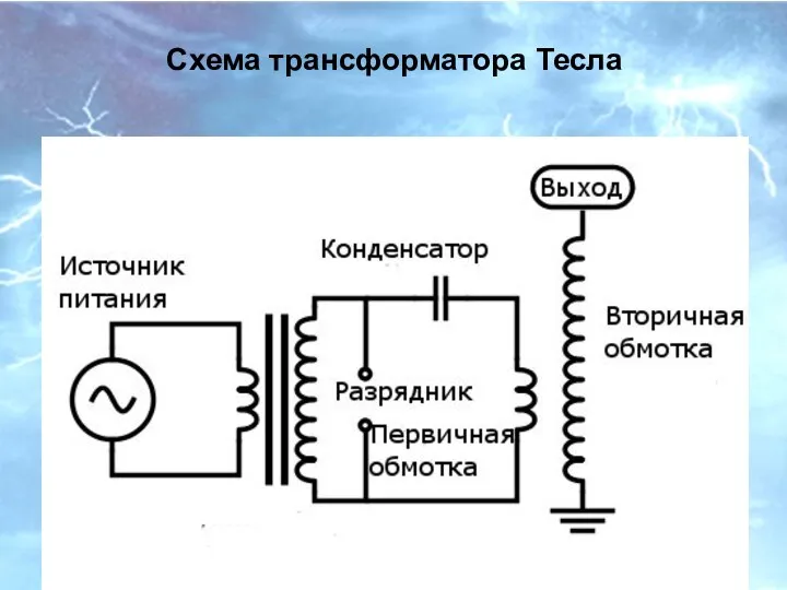 Схема трансформатора Тесла
