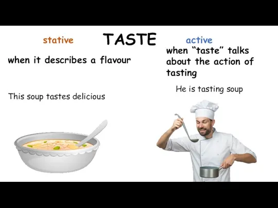 TASTE when it describes a flavour when “taste” talks about the