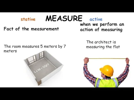 MEASURE Fact of the measurement when we perform an action of