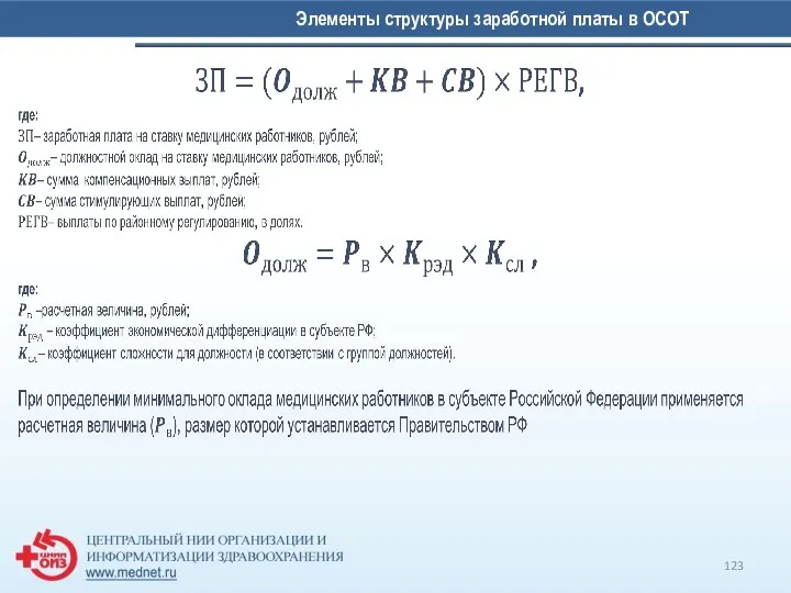 Элементы структуры заработной платы в ОСОТ