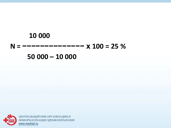 10 000 N = −−−−−−−−−−−−−− х 100 = 25 % 50 000 – 10 000