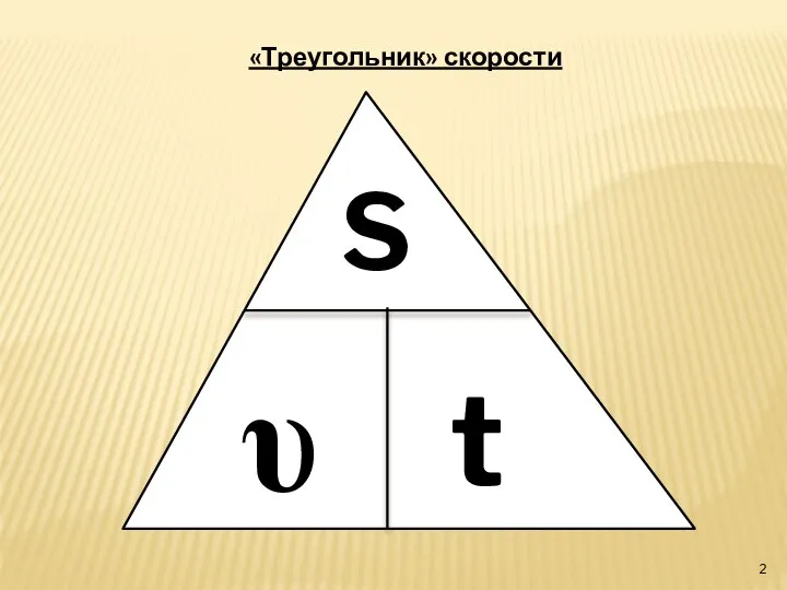 «Треугольник» скорости S t υ