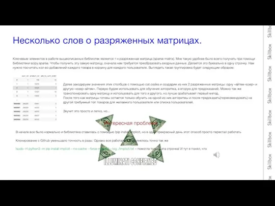 Несколько слов о разряженных матрицах. Ключевым элементов в работе вышеописанных библиотек