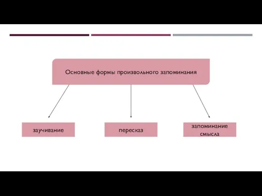 Основные формы произвольного запоминания заучивание пересказ запоминание смысла