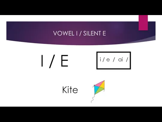 VOWEL I / SILENT E i / e / ai / Kite I / E