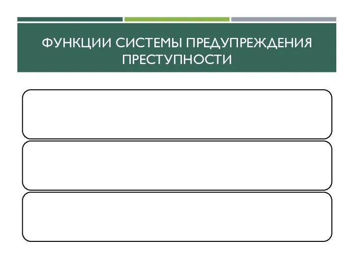 ФУНКЦИИ СИСТЕМЫ ПРЕДУПРЕЖДЕНИЯ ПРЕСТУПНОСТИ