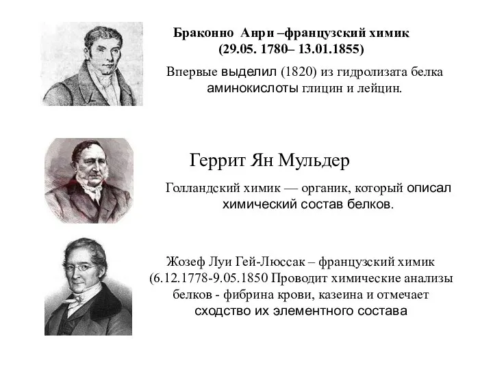 Браконно Анри –французский химик (29.05. 1780– 13.01.1855) Впервые выделил (1820) из