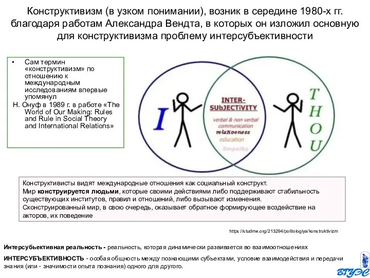 Конструктивизм (в узком понимании), возник в середине 1980-х гг. благодаря работам