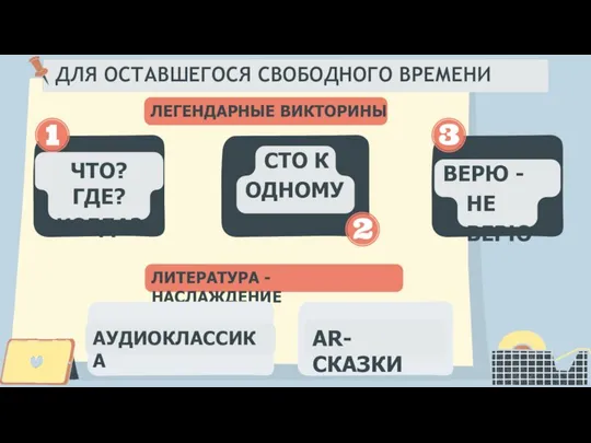 ДЛЯ ОСТАВШЕГОСЯ СВОБОДНОГО ВРЕМЕНИ ЛЕГЕНДАРНЫЕ ВИКТОРИНЫ ЧТО? ГДЕ? КОГДА? СТО К